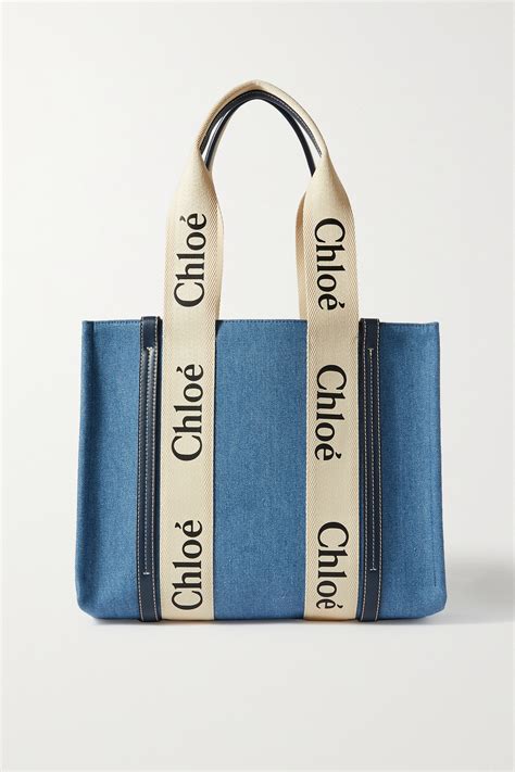 chloe canvas tote|chloe denim tote.